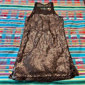 Black Silk Sequin Dress by Parker Womens Size Medium Mini Dress Black Cocktail